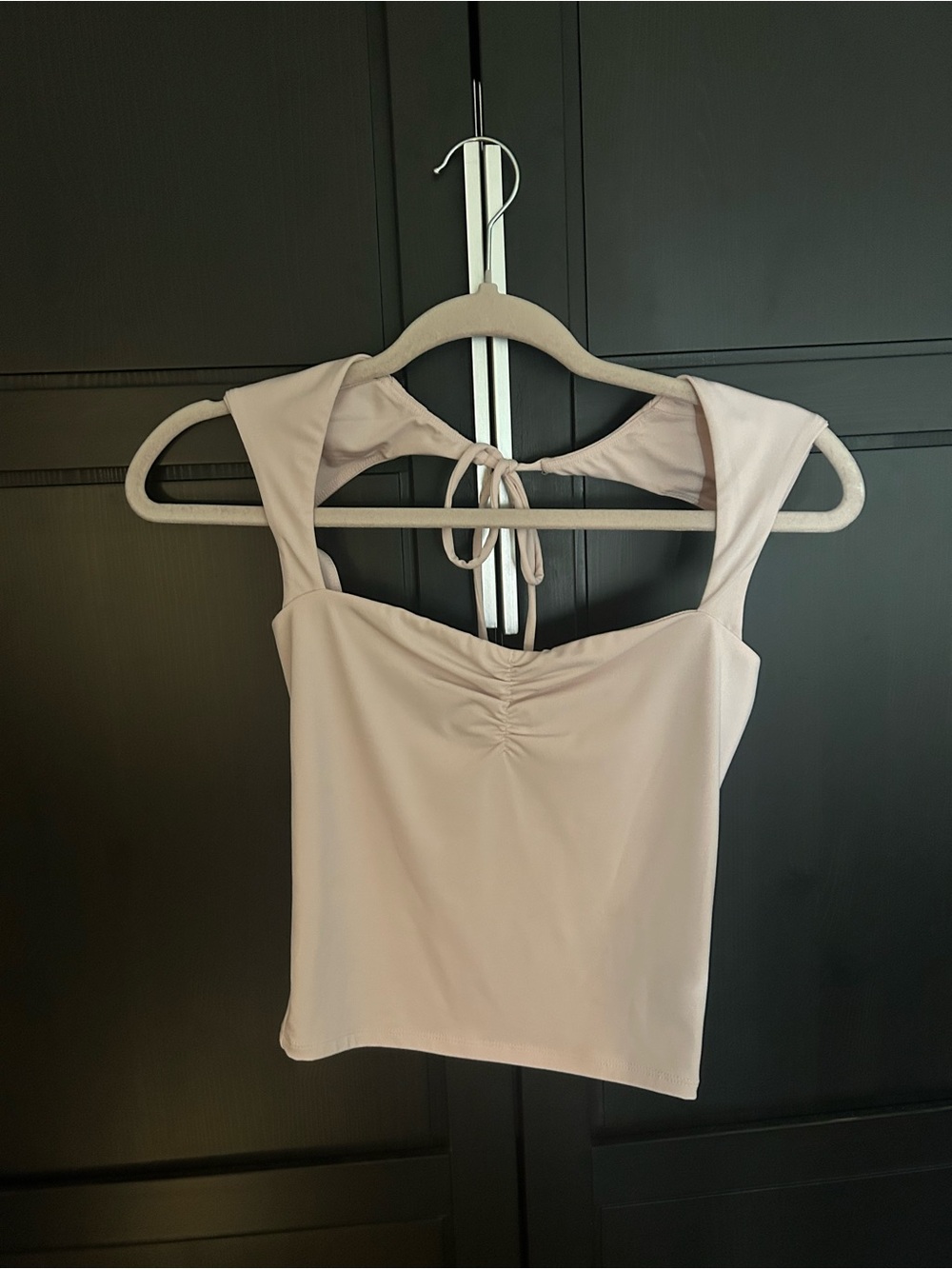 Garage Blush Tie-Back Square Neck Crop Top
